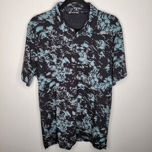 Travis Mathew Polo Shirt Mens XL Black Blue Pima Cotton Blend Golf Casual 1MV104